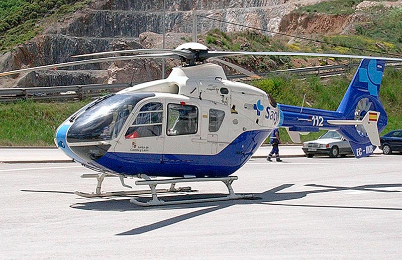 El herido fue evacuado en el helicóptero medicalizado de Sacyl.