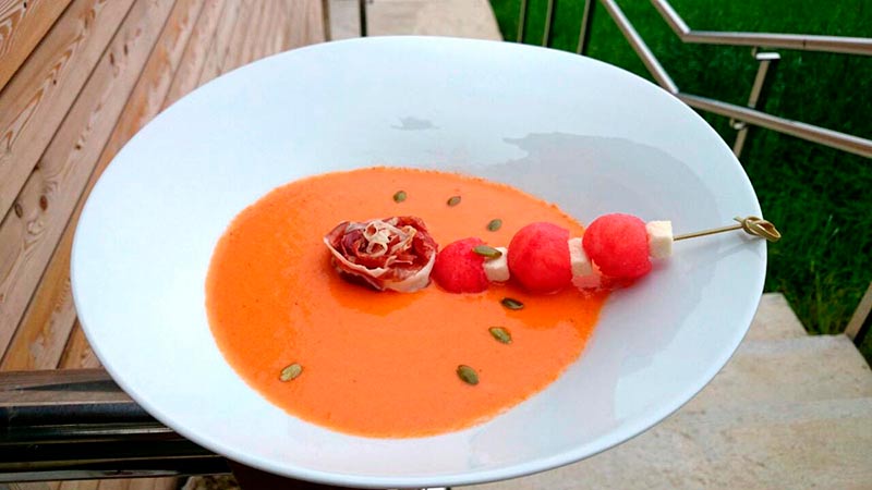 Sopa fría de sandía. 