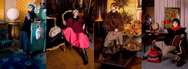 Modelos vestidas con obras de Javier Núñez.