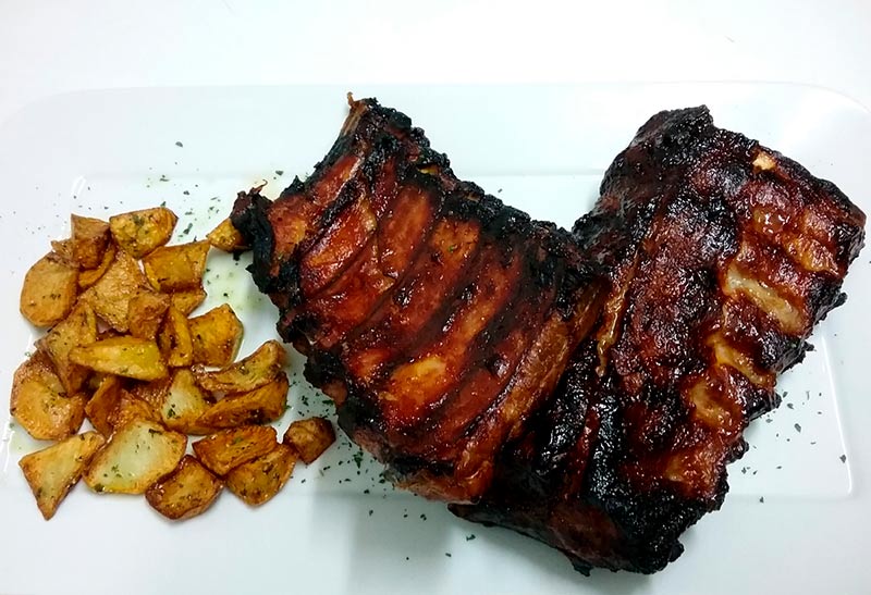 Costillas con salsa barbacoa.