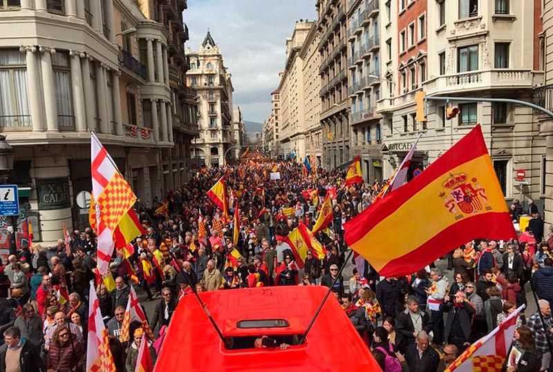 La manifestación de Tabarnia contra los independentistas catalanes.