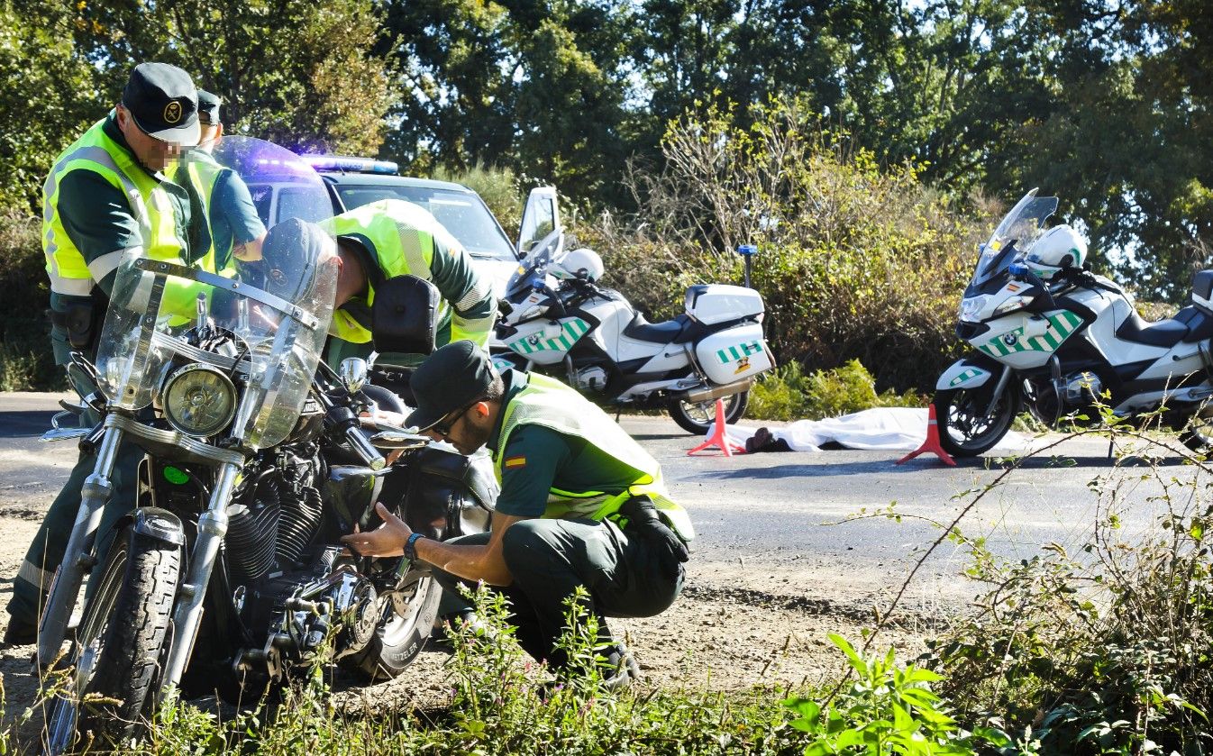 La Guardia Civil en el lugar del accidente. (Ical / José Vicente)