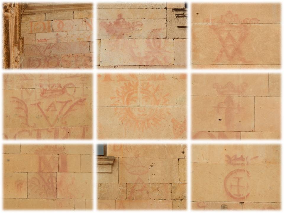 Detalles en el Patio de Escuelas, Fachada Rica de la Universidad y Clerecía