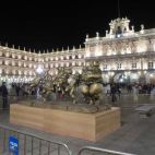 Las 'gorditas' de la escultura de la Plaza Mayor en febrero de 2020.