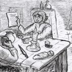 "El manuscrito de La Mariscala" (Dibujo de E. Jiménez, febrero 2021)