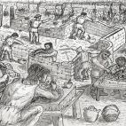 Construyendo la iglesia (Dibujo de E. Jiménez, marzo 2021)