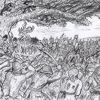 "La batalla del Sicomoro". (Dibujo de E. Jiménez, junio 2021)