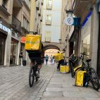 Riders de Glovo en Salamanca. (Archivo) Riders de Glovo en Salamanca. (Archivo)