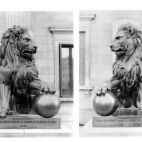 Los leones del Congreso de los Diputados.