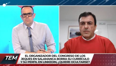 Risto Mejide con el director de La Crónica de Salamanca, este lunes en 'Todo es mentira'.