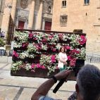 El 'photocall' floral en La Rúa.