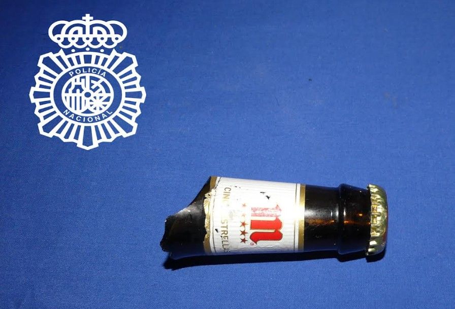La botella con la que se produjo la agresión.
