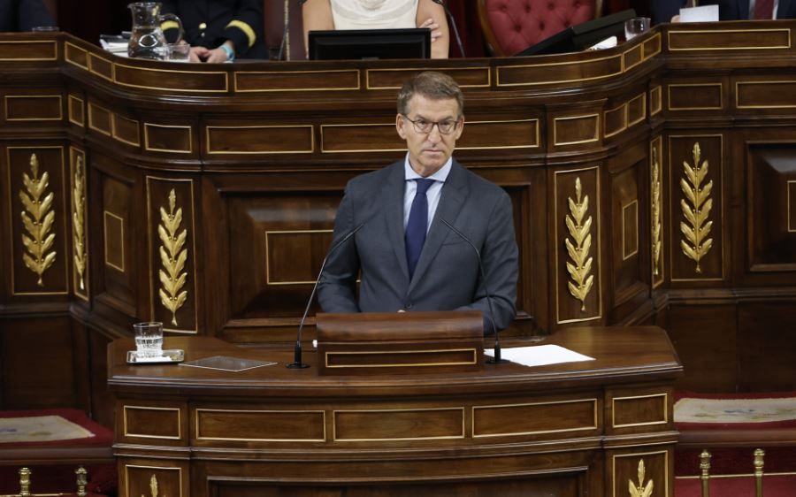 Alberto Núñez Feijóo, este miércoles en su investidura fallida. (Congreso de los Diputados)