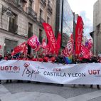La manifestación convocada por UGT y CCOO en Valladolid. del pasado 10 de febrero. 