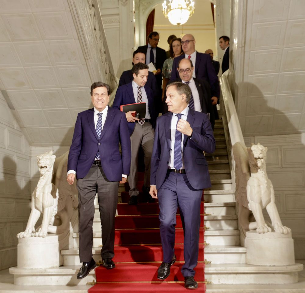 David Arranz. / ICAL. El consejero de Economía de la Junta de Castilla y León, Carlos Fernández Carriedo; el alcalde de Salamanca, Carlos García Carbayo; el rector de la Universidad de Salamanca, Juan Manuel Corchado; y el presidente en funciones de la Diputación Provincial de Salamanca, Carlos García Sierra.