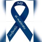 Lazo azul contra el acoso escolar.