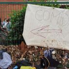 Uno de los carteles que se podían leer para indicar a los damnificados de la DANA y voluntarios donde comer. 