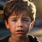 Un niño llorando. Imagen generada por IA. 