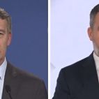 El presidente del PP, Alberto Núñez Feijóo, y el de Vox, Santiago Abascal.