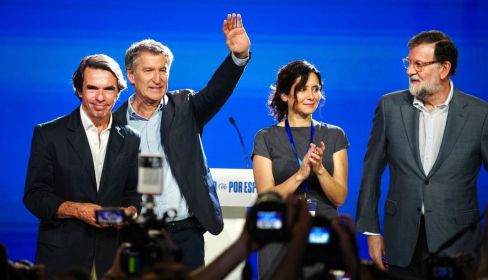El último congreso del PP, con Aznar, Rajoy y Ayuso, en julio de 2025.