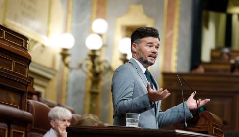 Gabriel Rufián, en la tribuna del Congreso, el 9 de julio.