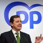 Mañueco, este lunes en la junta directiva regional del PP. (Ical)