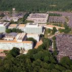 Vista aérea de la sede de la CIA. 