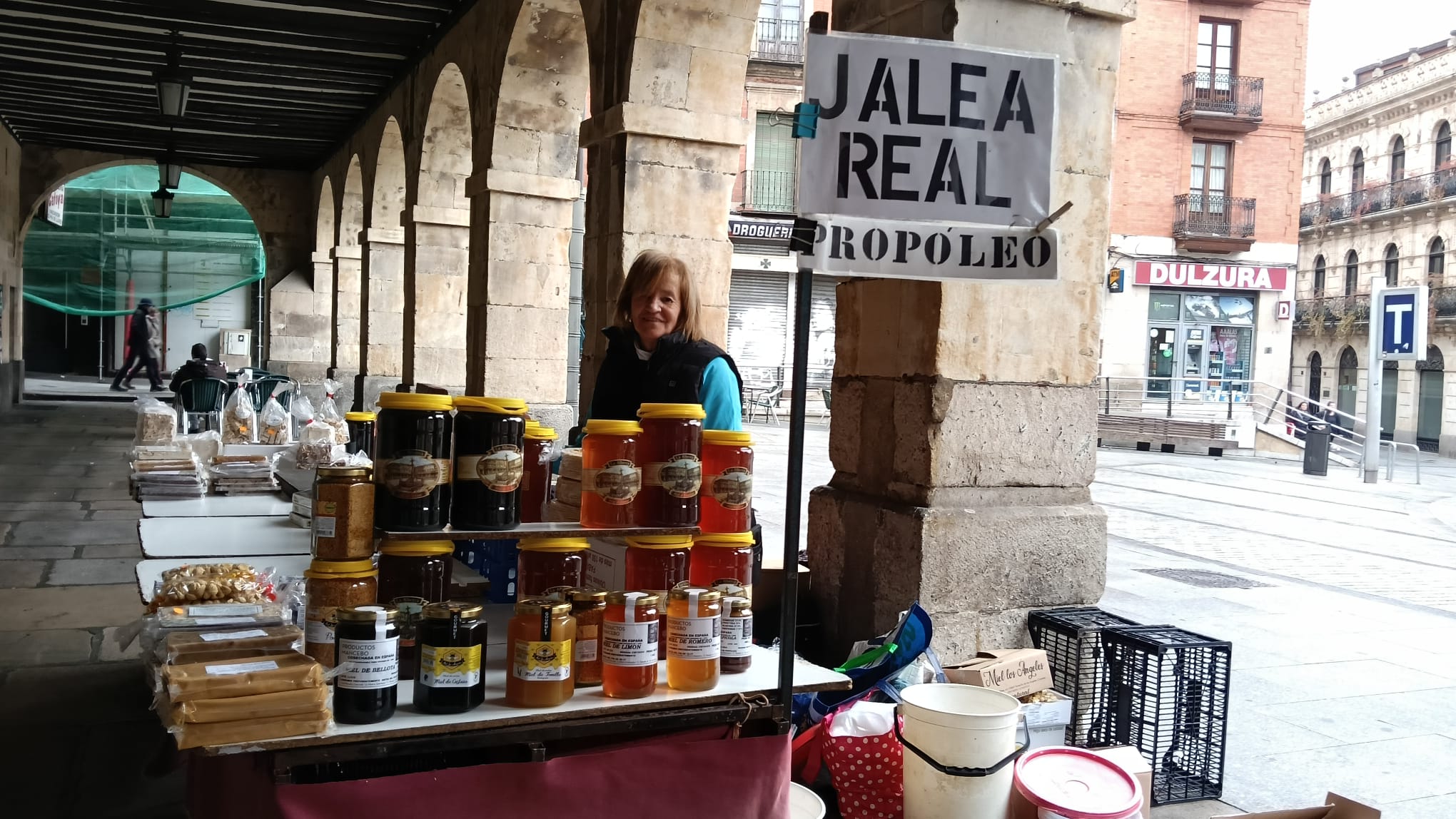 Turroneras de La Alberca en la Plaza Mayor. Fotografía. Pablo de la Peña. 