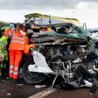Vicente /ICAL . Accidente trafico en la A-62, Ciudad Rodrigo a-62. (Archivo)