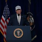 Donald Trump, en el vídeo que dejó grabado para comunicar el inicio del ataque a Irán.