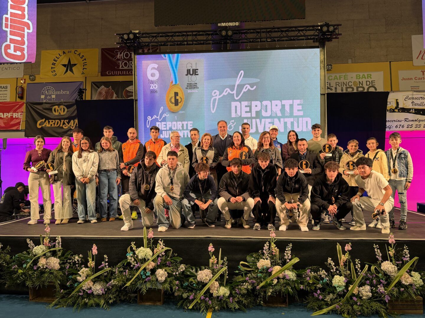 Los galardonados en la Gala del Deporte de Guijuelo.