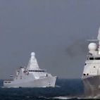 Buques de guerra en el Estrecho de Ormuz. (Archivo)