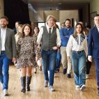 MIriam Chacón . ICAL. Fran Díaz, cabeza de lista, primero por la izquierda, pero a la derecha de Carlos Martínez.