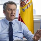 Jorge Villa/ICAL. El presidente del PP Alberto Núñez Feijóo, durante la entrevista concedida a Servimedia a primeros de abril.