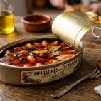 Una lata de mejillones en escabeche. (Imagen generada por IA)