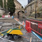 El inicio de las obras en el entorno del Puente del Soto, en Arroyo de Santo Domingo.