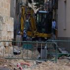 Obras en la calle Libreros. Fotografía. Comité Antinuclear y Ecologista de Salamanca. 