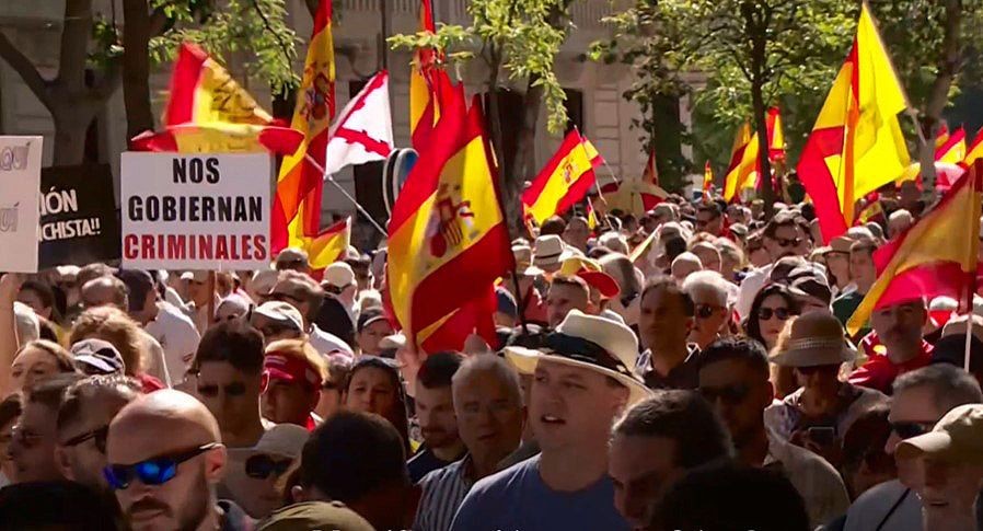 La manifestación contra el Gobierno de este sábado.
