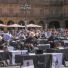 Los cortadores, en la Plaza Mayor. (Pablo de la Peña)