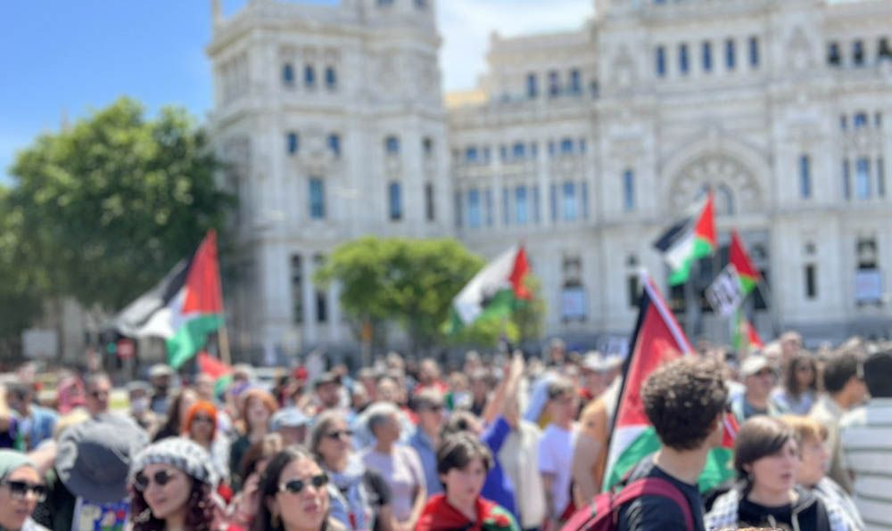 Manifestación a favor del pueblo palestino.