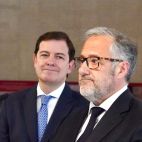 Mañueco y Pollán, en la presentación del acuerdo de Gobierno. (Ical)