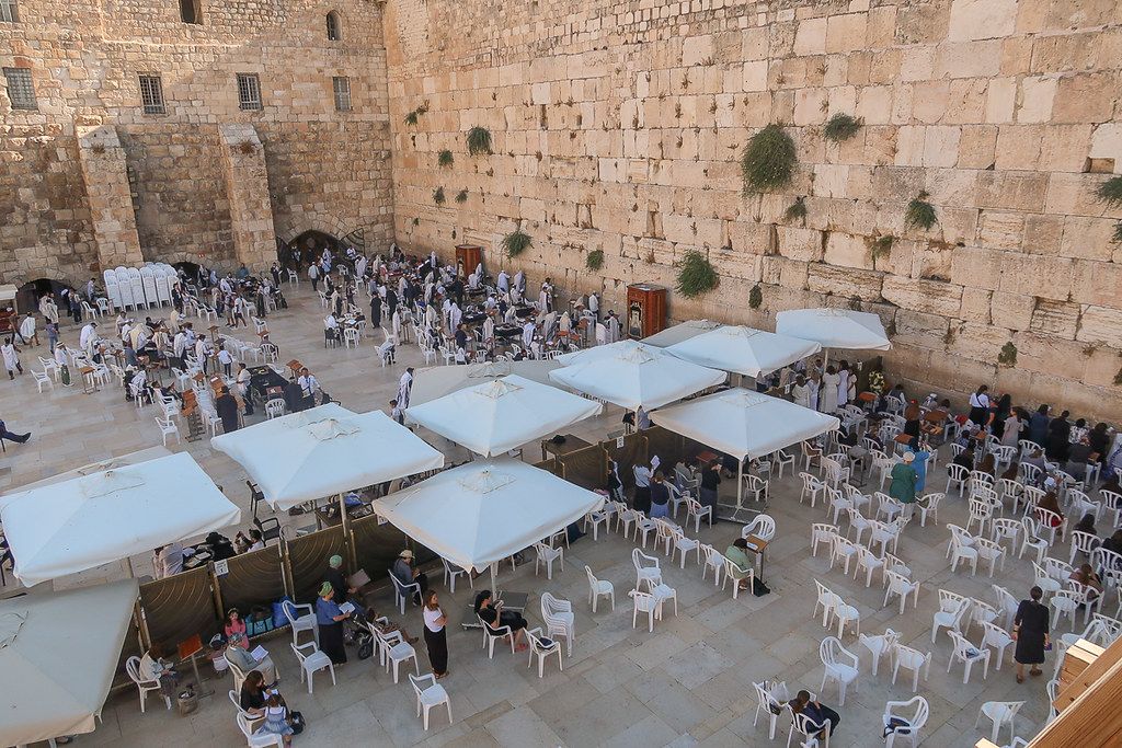 El Muro de las Lamentaciones en Jerusalén. 