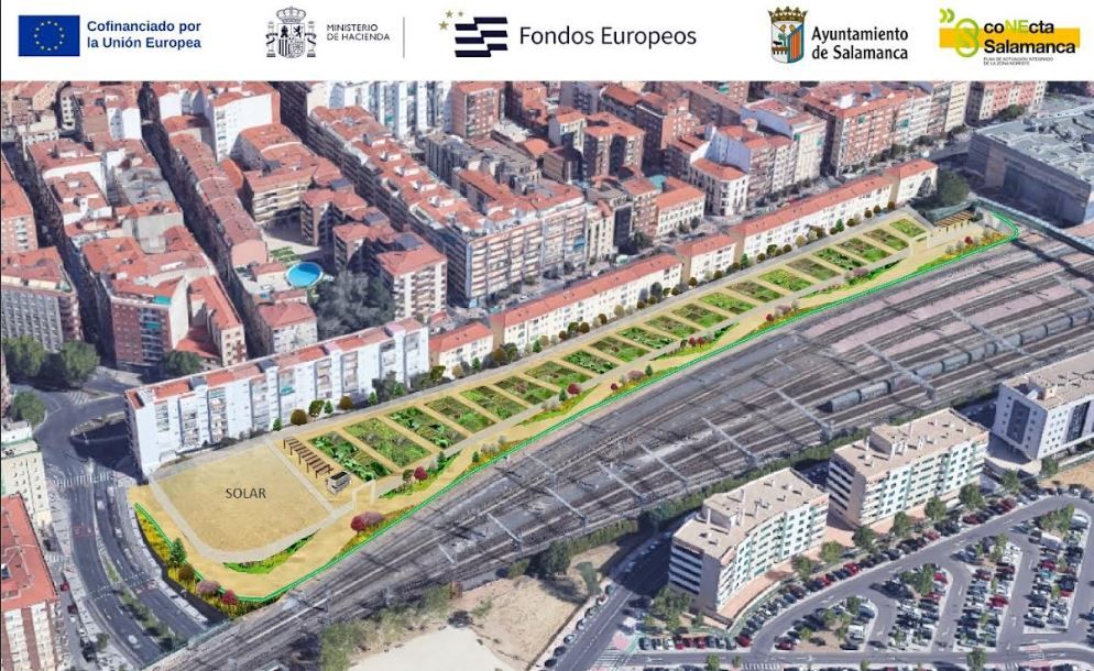 Los huertos urbanos junto al Túnel de la Televisión y el solar donde habrá viviendas en alquiler social y un parking viviendas y parking