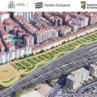 Los huertos urbanos junto al Túnel de la Televisión y el solar donde habrá viviendas en alquiler social y un parking viviendas y parking