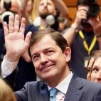 Mañueco, este jueves en su investidura como presidente. (Ical)