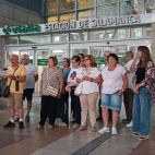 La protesta de Fevesa para reclamar mejores conexiones ferroviarias para Salamanca. (Foto: Pablo de la Peña)