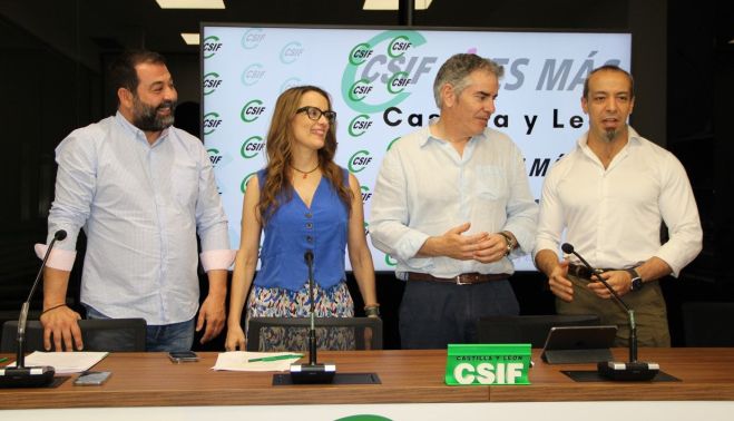 ICAL - En la imagen el presidente de CSIF Castilla y León Benjamín Castro, junto a Agustín Argulo, Isabel Madruga y Enrique Vega ICAL - En la imagen el presidente de CSIF Castilla y León Benjamín Castro, junto a Agustín Argulo, Isabel Madruga y Enrique Vega
