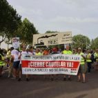 La protesta de Cuidemos Villamayor, este miércoles.