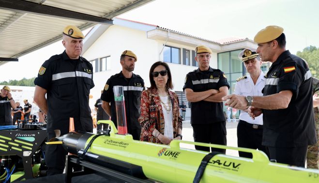 Carlos S. Campillo / ICAL. La ministra de Defensa, Margarita Robles, visita el Quinto Batallón de Intervención en Emergencias y la Unidad de Drones de la Unidad Militar de Emergencias.