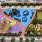 Proyección de cómo quedará el parque Ciudad de los Niños, de Carbajosa.